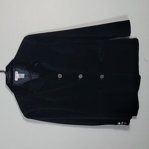 Vintage Talbots Velvet Coat Jacket Size 6/S Black Button Up Classic Elegant Goth